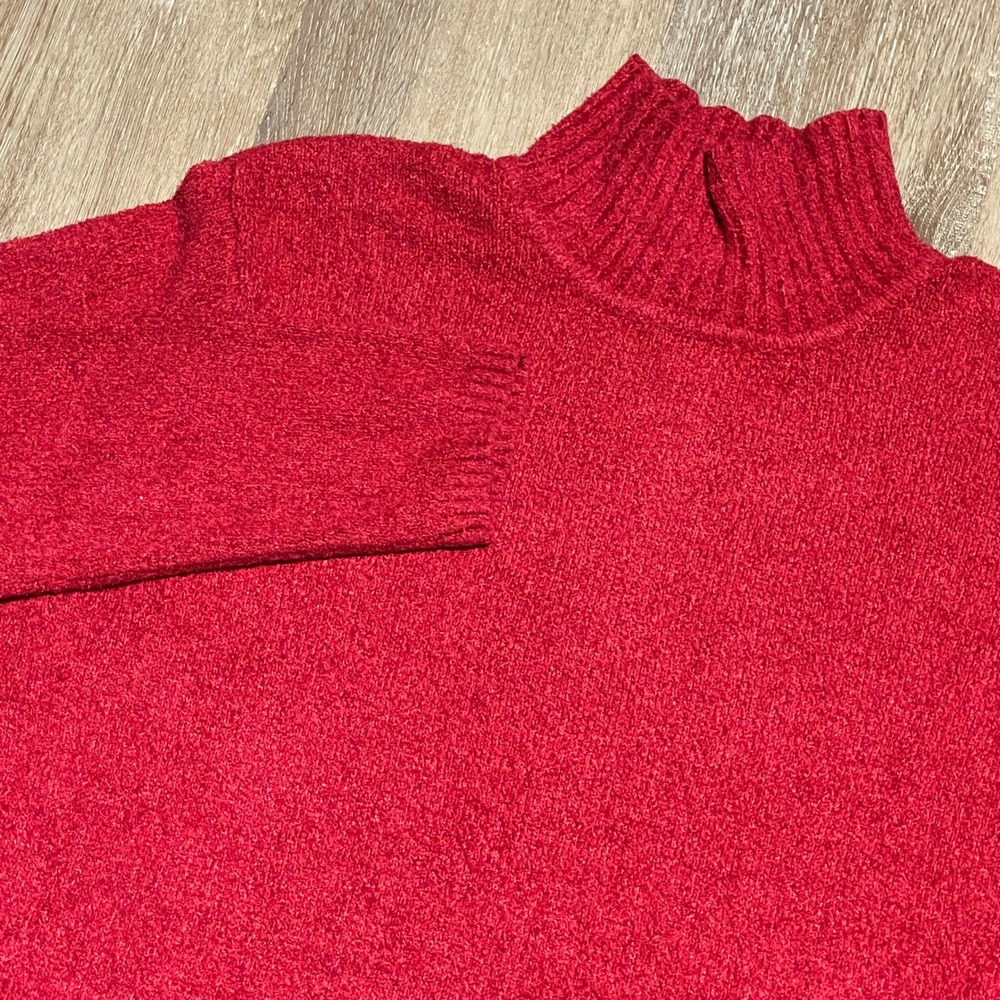 Talbots Red Sweater Women's‎ Mock Neck Long Sleeve Pullover Cozy Knit Top M EUC